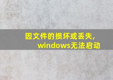 因文件的损坏或丢失,windows无法启动