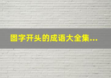 固字开头的成语大全集...