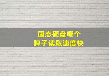 固态硬盘哪个牌子读取速度快