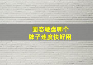 固态硬盘哪个牌子速度快好用