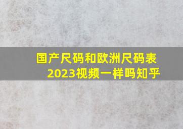 国产尺码和欧洲尺码表2023视频一样吗知乎