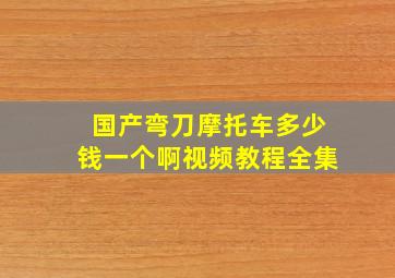 国产弯刀摩托车多少钱一个啊视频教程全集