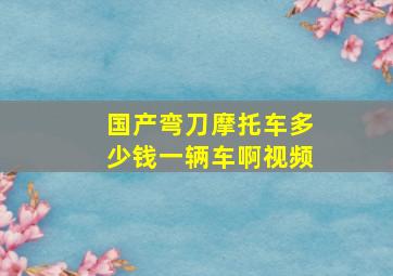 国产弯刀摩托车多少钱一辆车啊视频