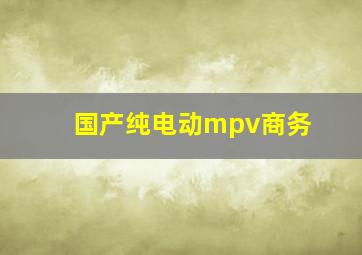 国产纯电动mpv商务