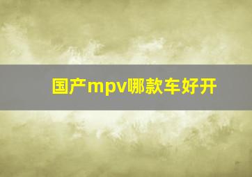 国产mpv哪款车好开