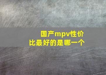 国产mpv性价比最好的是哪一个