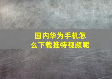 国内华为手机怎么下载推特视频呢