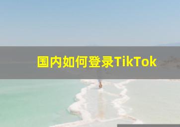 国内如何登录TikTok