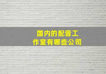 国内的配音工作室有哪些公司