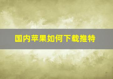 国内苹果如何下载推特