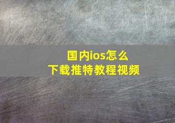 国内ios怎么下载推特教程视频