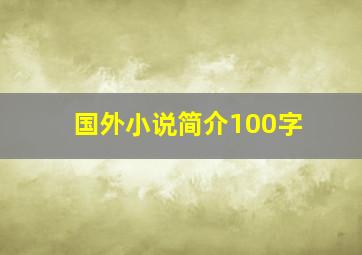 国外小说简介100字