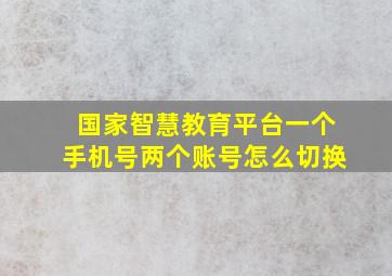 国家智慧教育平台一个手机号两个账号怎么切换