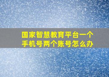 国家智慧教育平台一个手机号两个账号怎么办