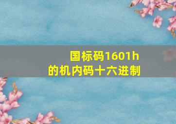 国标码1601h的机内码十六进制