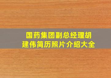 国药集团副总经理胡建伟简历照片介绍大全