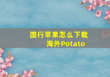 国行苹果怎么下载海外Potato