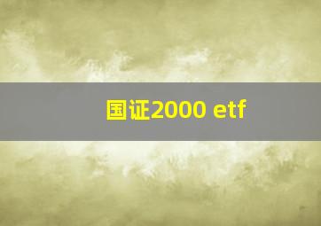 国证2000 etf