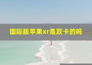 国际版苹果xr是双卡的吗