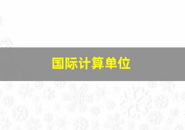 国际计算单位