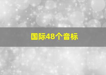 国际48个音标