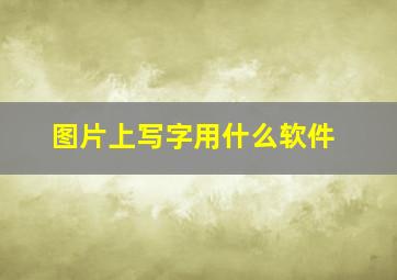 图片上写字用什么软件