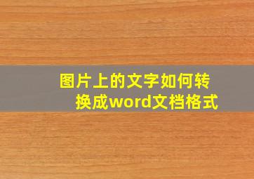 图片上的文字如何转换成word文档格式