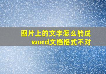 图片上的文字怎么转成word文档格式不对