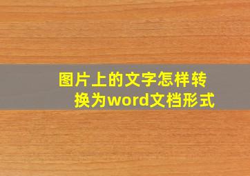 图片上的文字怎样转换为word文档形式