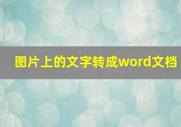 图片上的文字转成word文档