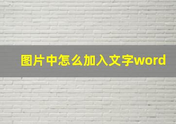 图片中怎么加入文字word