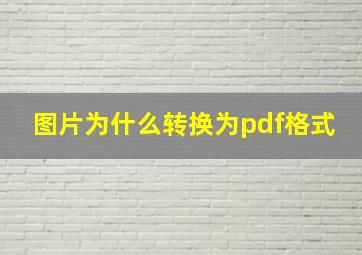 图片为什么转换为pdf格式