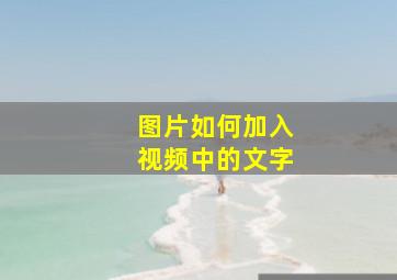 图片如何加入视频中的文字