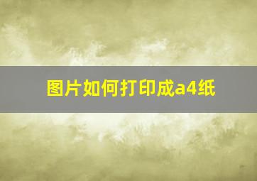 图片如何打印成a4纸