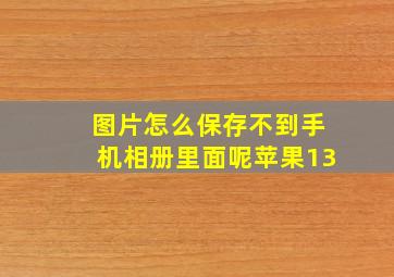 图片怎么保存不到手机相册里面呢苹果13