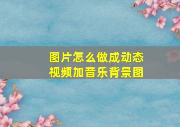 图片怎么做成动态视频加音乐背景图