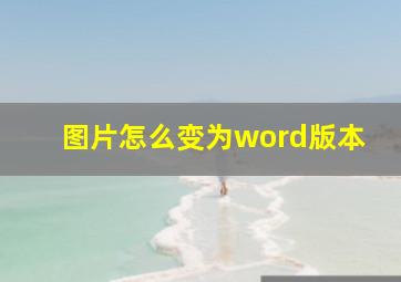 图片怎么变为word版本