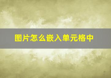 图片怎么嵌入单元格中