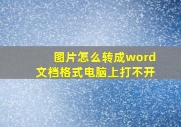 图片怎么转成word文档格式电脑上打不开