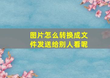 图片怎么转换成文件发送给别人看呢