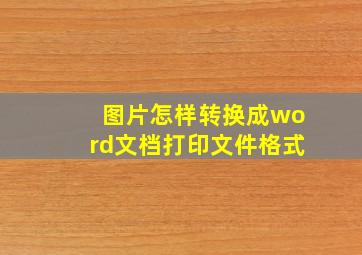 图片怎样转换成word文档打印文件格式