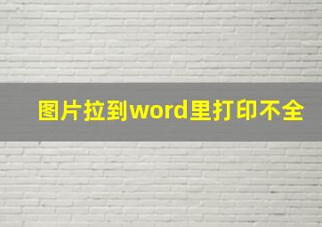 图片拉到word里打印不全