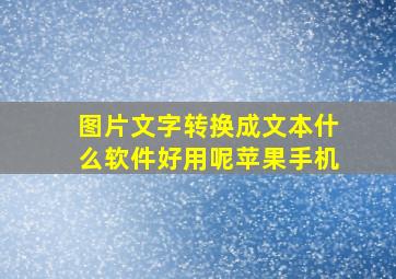 图片文字转换成文本什么软件好用呢苹果手机