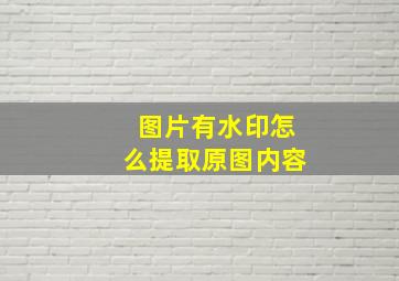 图片有水印怎么提取原图内容