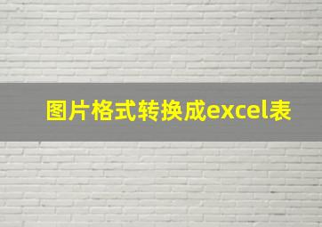 图片格式转换成excel表