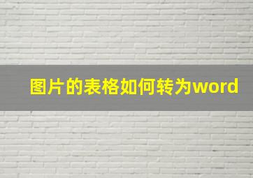 图片的表格如何转为word