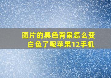 图片的黑色背景怎么变白色了呢苹果12手机