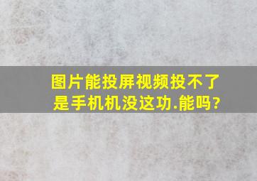 图片能投屏视频投不了是手机机没这功.能吗?