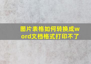 图片表格如何转换成word文档格式打印不了