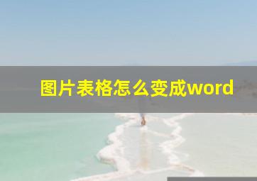 图片表格怎么变成word